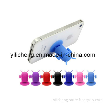 Android Robot Silicone Mobile Phone Holders Suction Cup Mobile Phone Base for General Models of Mobile Phone Stands